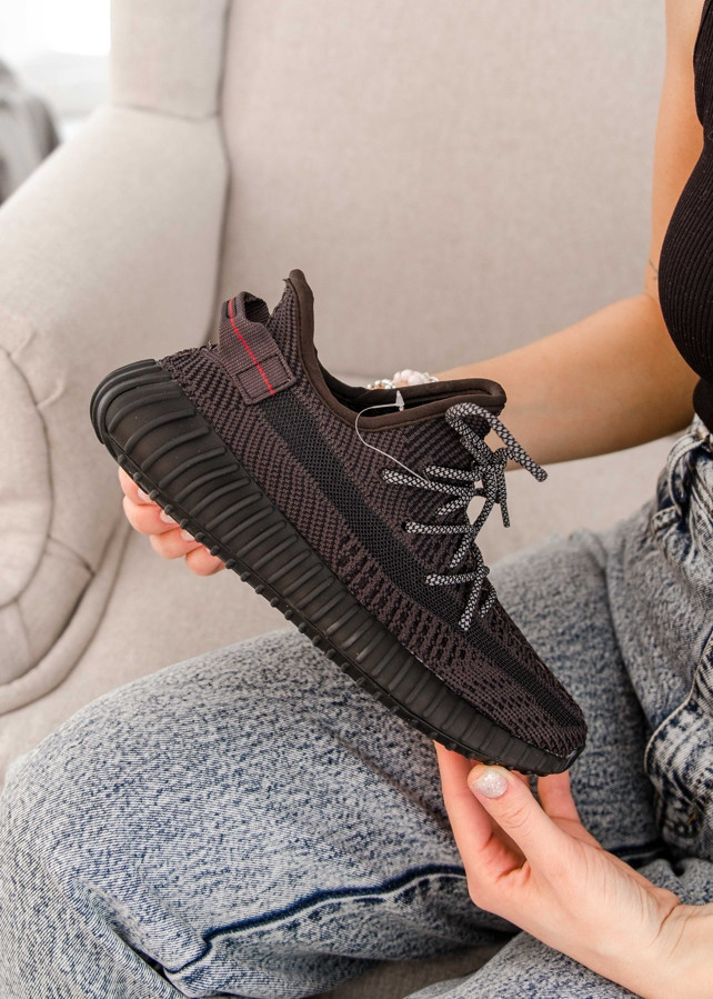 

Кроссовки Мужские Adidas Yeezy Boost 350 V2 Black Reflective Laces/Текстиль/Рефлективны 37 (23.5см.), Черный