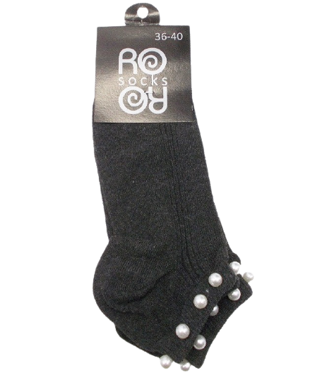 Шкарпетки короткі з намистинами Roro 36-40 сірі