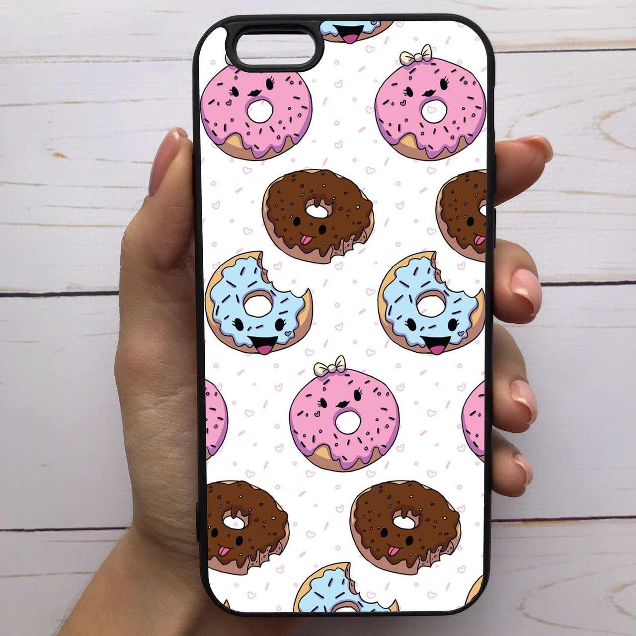 

✅✅✅ Чехол Mood для iPhone 6/6s с рисунком Пончики улыбаются =КОД=А68-284399, Разные цвета