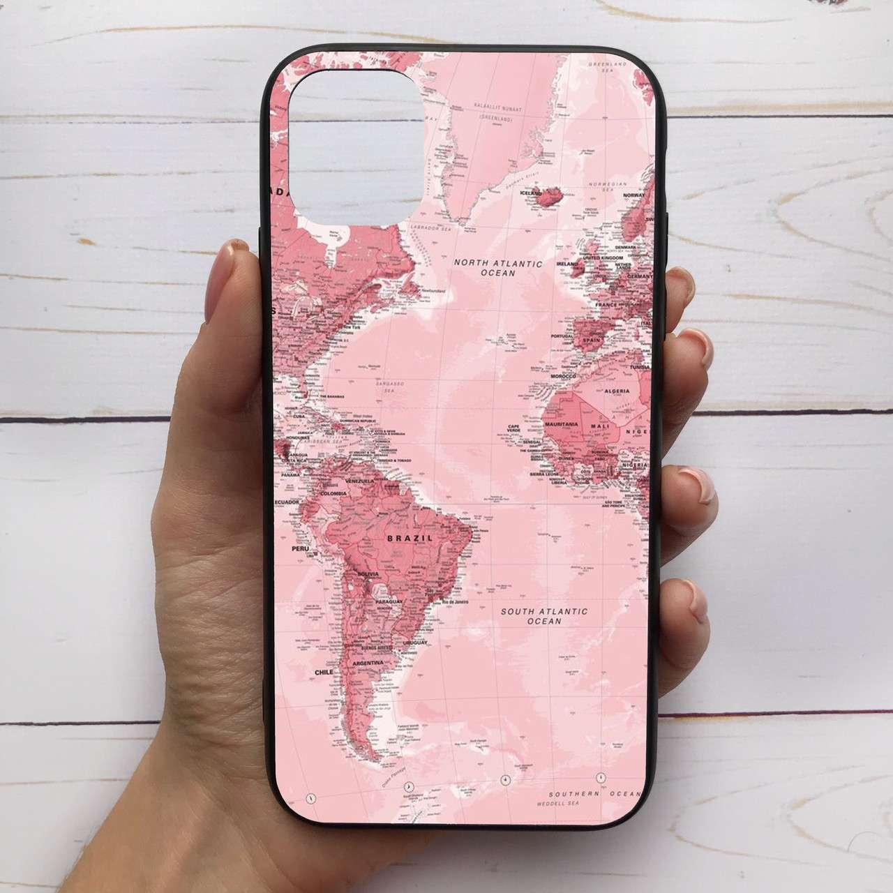 

✅✅✅ Чехол Mood для iPhone 11 Pro с рисунком Розовая карта мира =КОД=А68-284795, Разные цвета