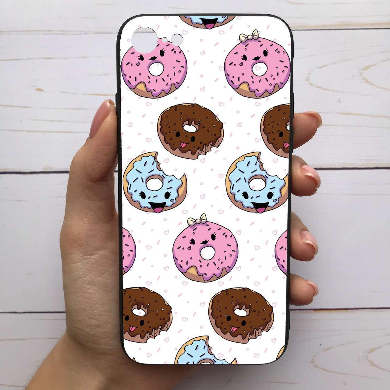 

✅✅✅ Чехол Mood для iPhone 7/8 с рисунком Пончики улыбаются =КОД=А68-284959, Разные цвета