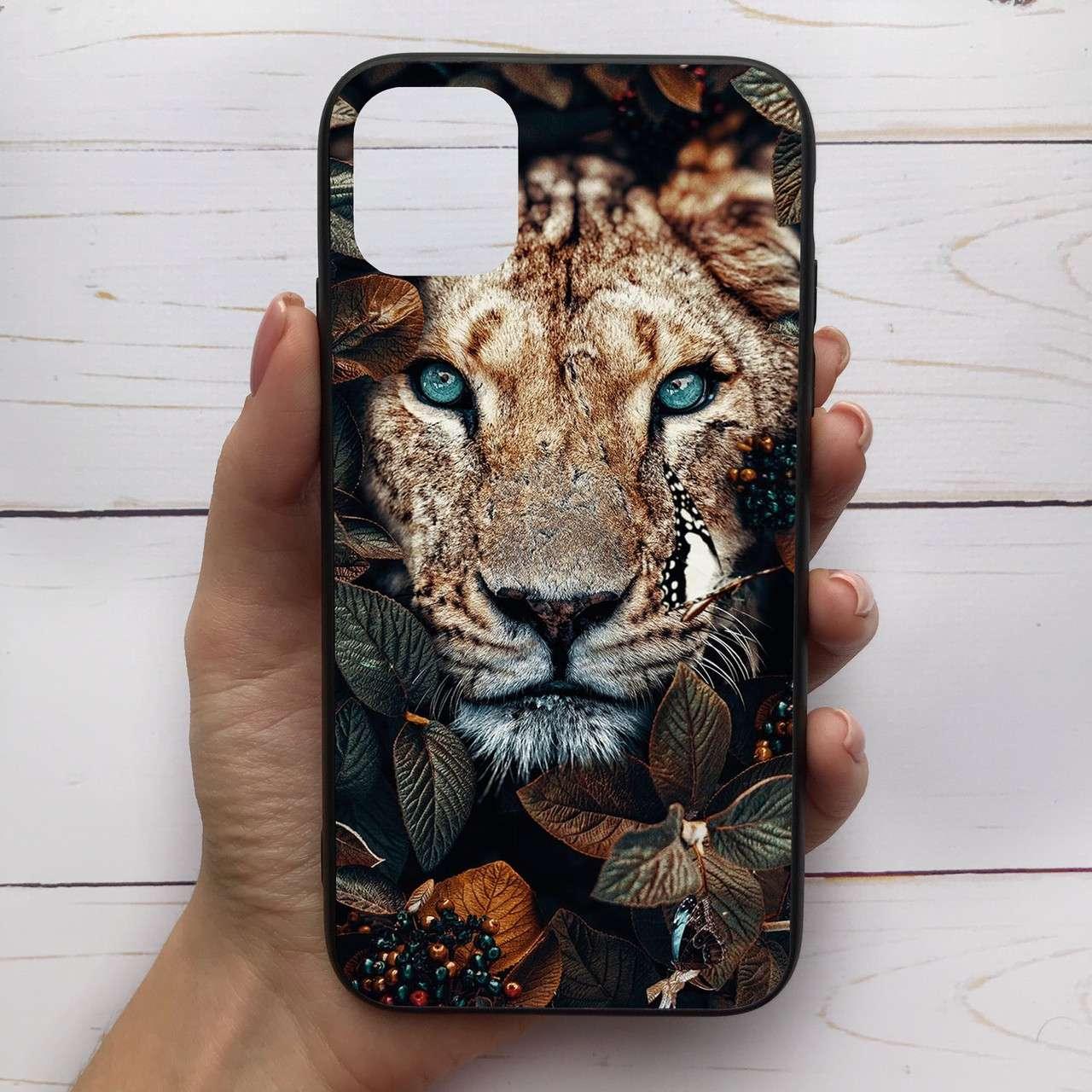 

✅✅✅ Чехол Mood для iPhone 11 с рисунком Львица в листьях =КОД=А68-286390, Разные цвета