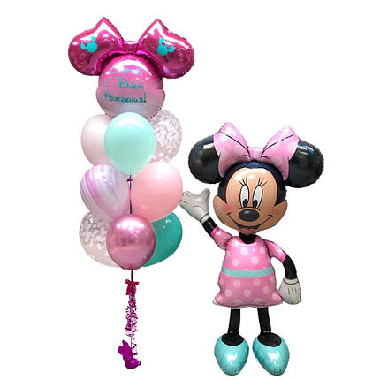 Воздушные шары на день рождения и ходячий шар Минни Маус, фото 2