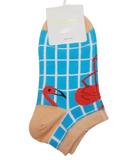 Носки короткие с принтом фламинго Smart 37-41 голубые
