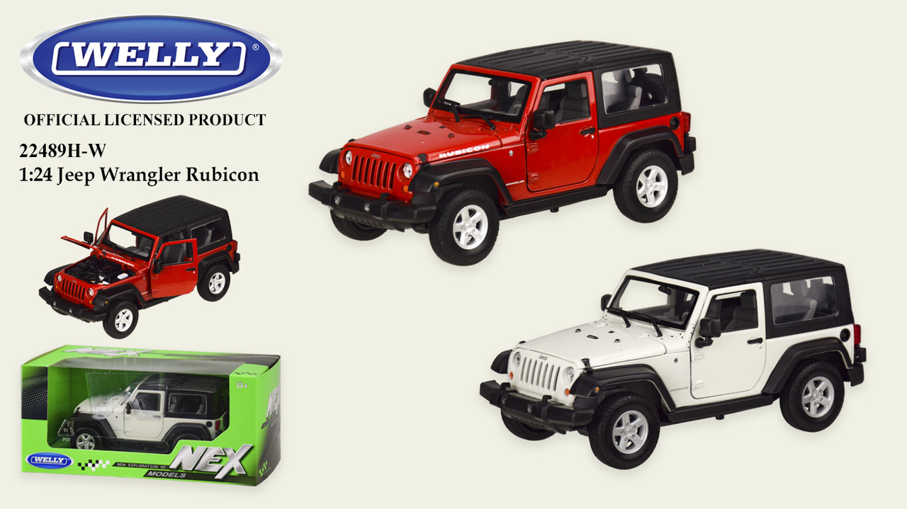 

Машина метал 22489H-W (24шт|4) "WELLY"1:24 JEEP WRANGLER RUBICON,откр.двери,капот,2 цвета,в кор.23*1