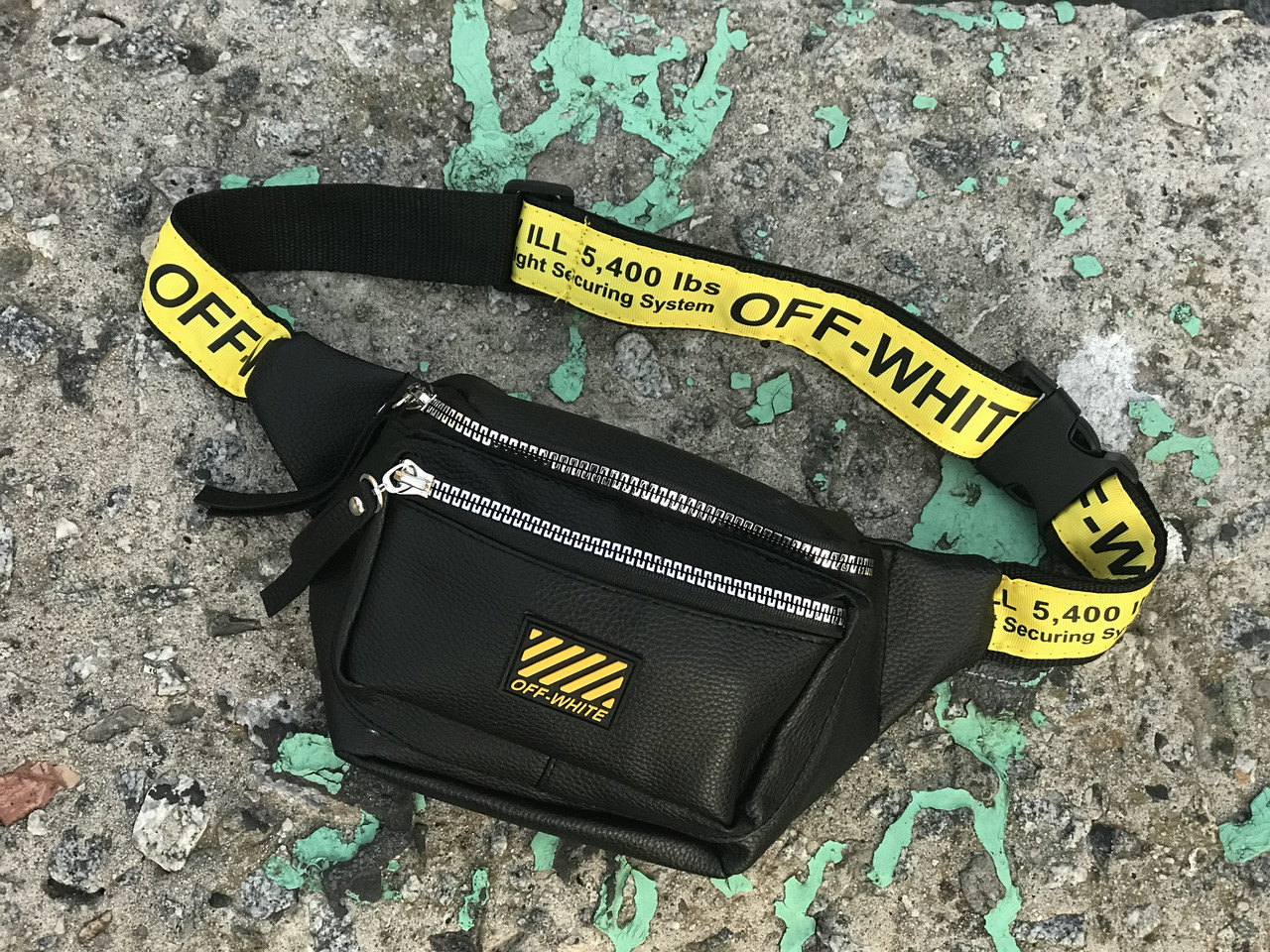 

Бананка Off-White чорна, на пояс, Черный