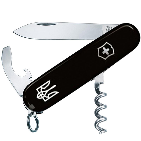 

Складной швейцарский армейский нож 84мм Victorinox Waiter Ukraine 0.3303.3R1, Черный