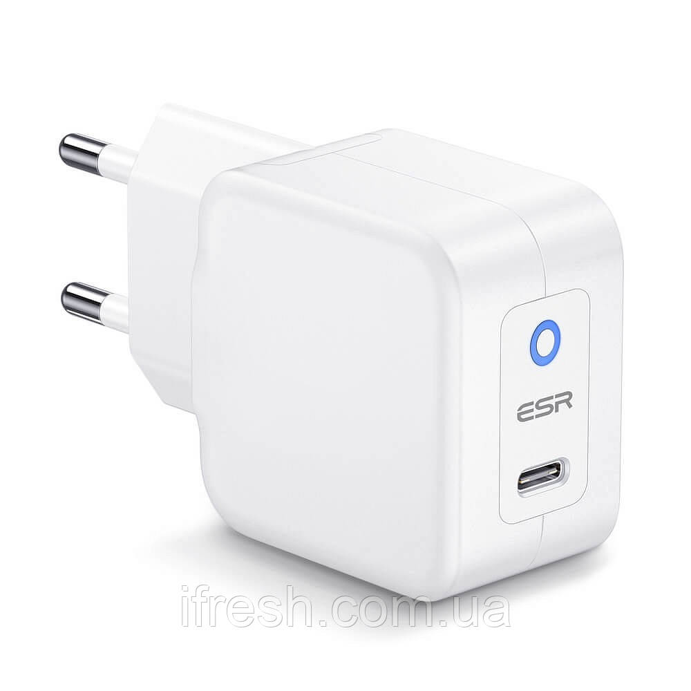 

Быстрое сетевое зарядное устройство ESR 20W, USB-C, mini PD Charger (EU), Белый