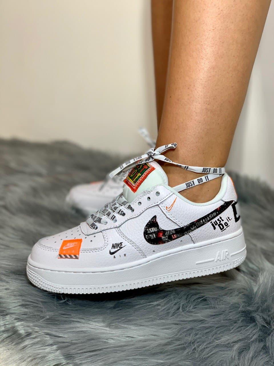 

Мужские кроссовки Nike Air Force 1 Just Do It White / Найк Аир Форс 1 Джаст Ду Ит Белые 42, Белый