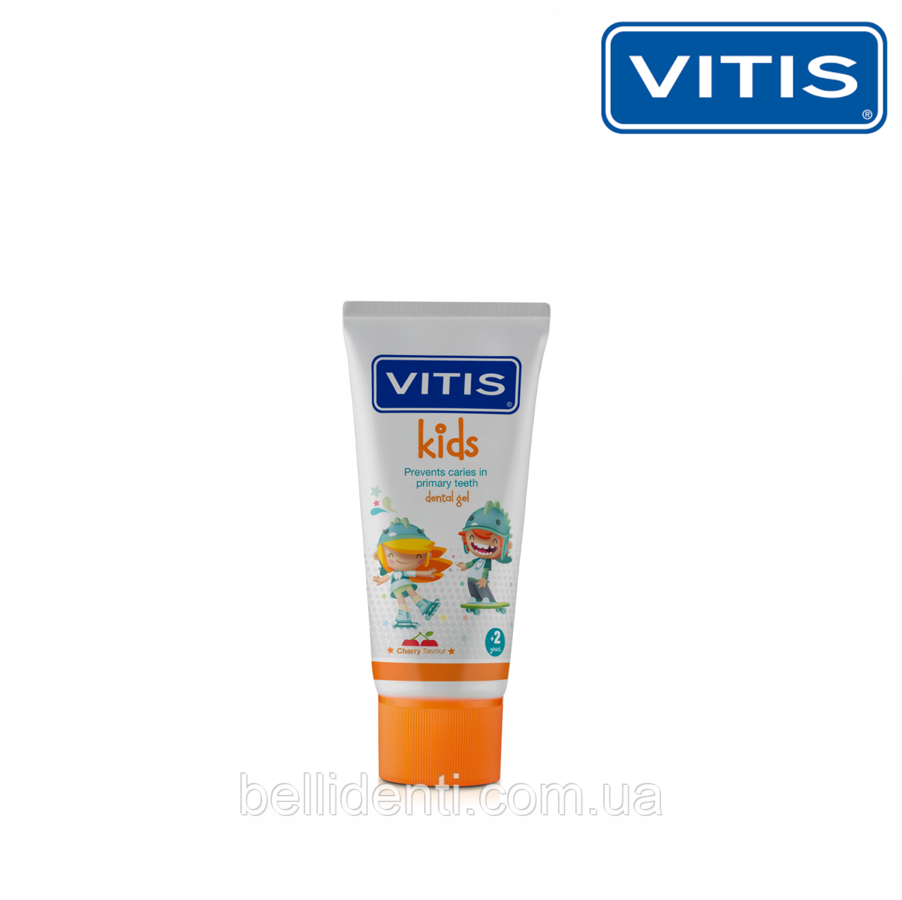 

VITIS KIDS гель-паста для детей, с ксилитом и фтором 1000 ppm, вкусом вишни (2-6 лет), 50 мл