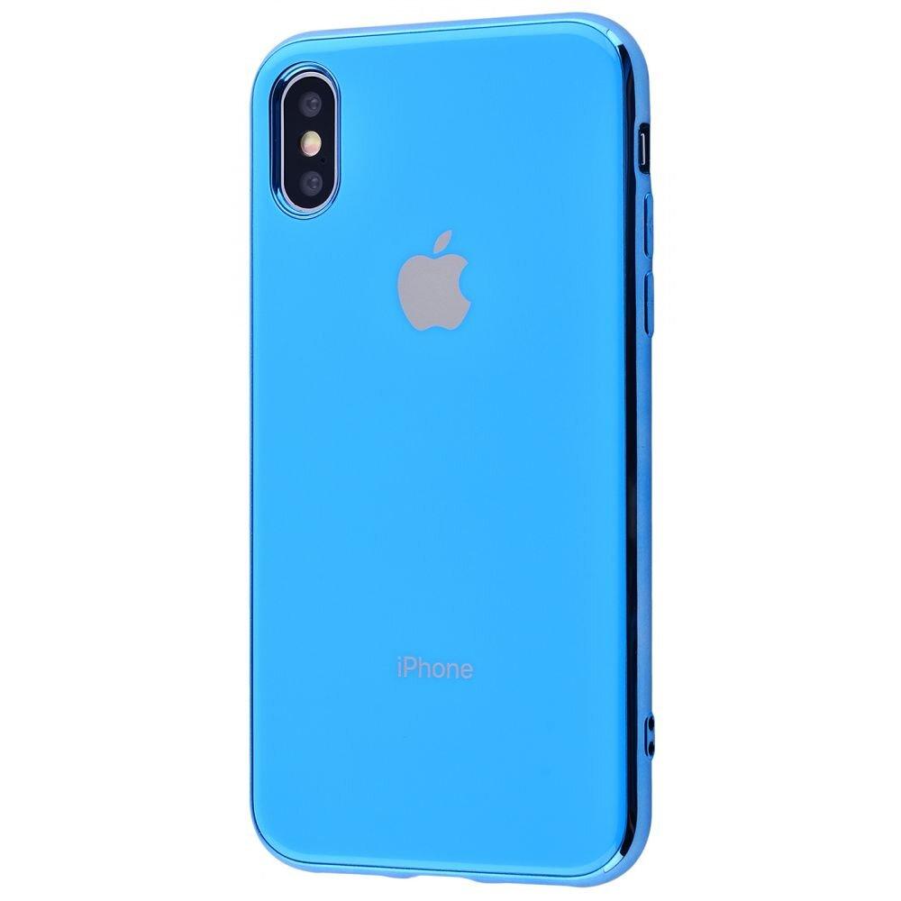 

Чехол STR Silicone Glass case iPhone X/Xs (blue)