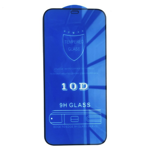 

Защитное стекло 10D для iPhone 12/12 Pro, 6.1", для айфон, захисне скло, на весь экран