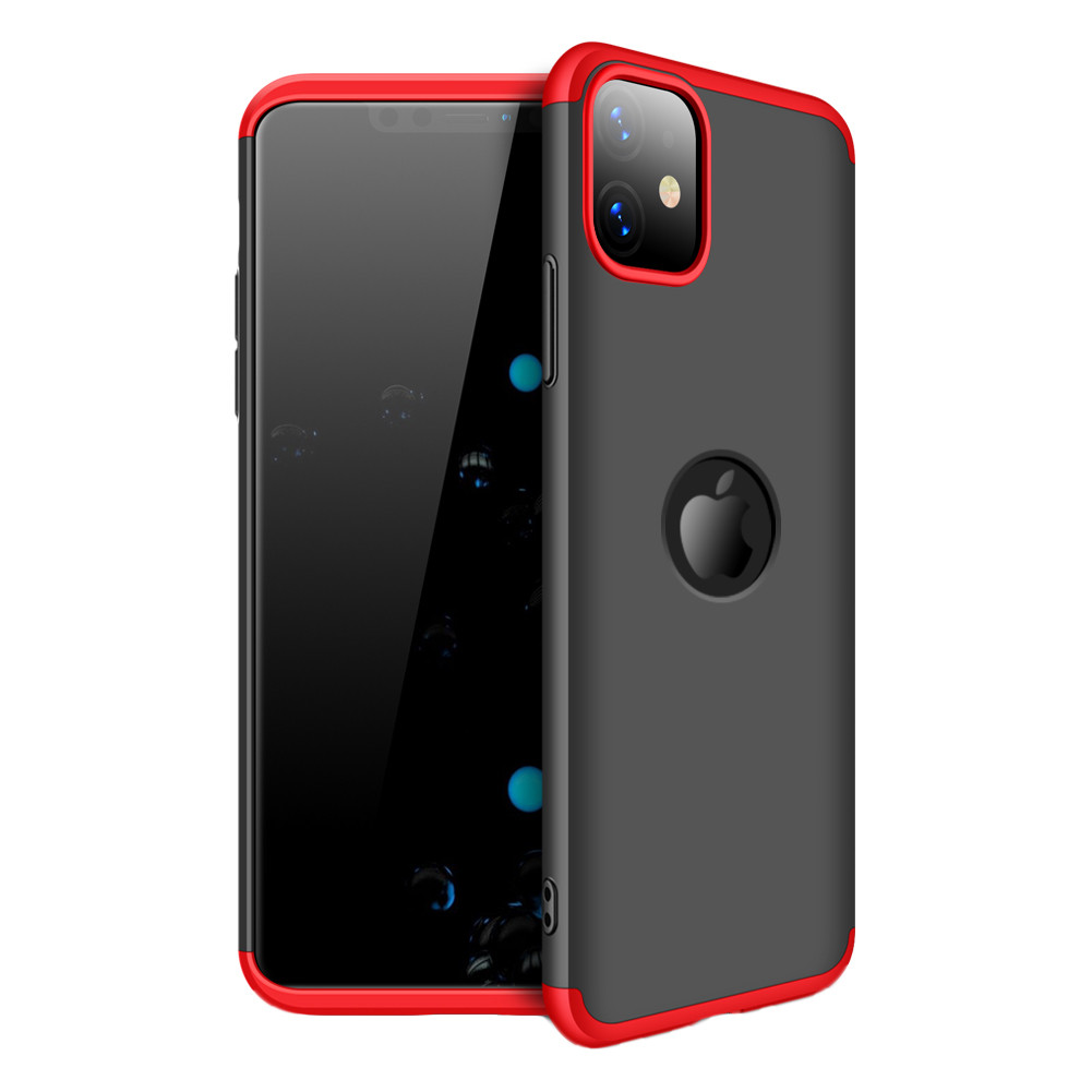 

Чехол GKK 360 для Iphone 11 Бампер оригинальный с вырезом Black-Red