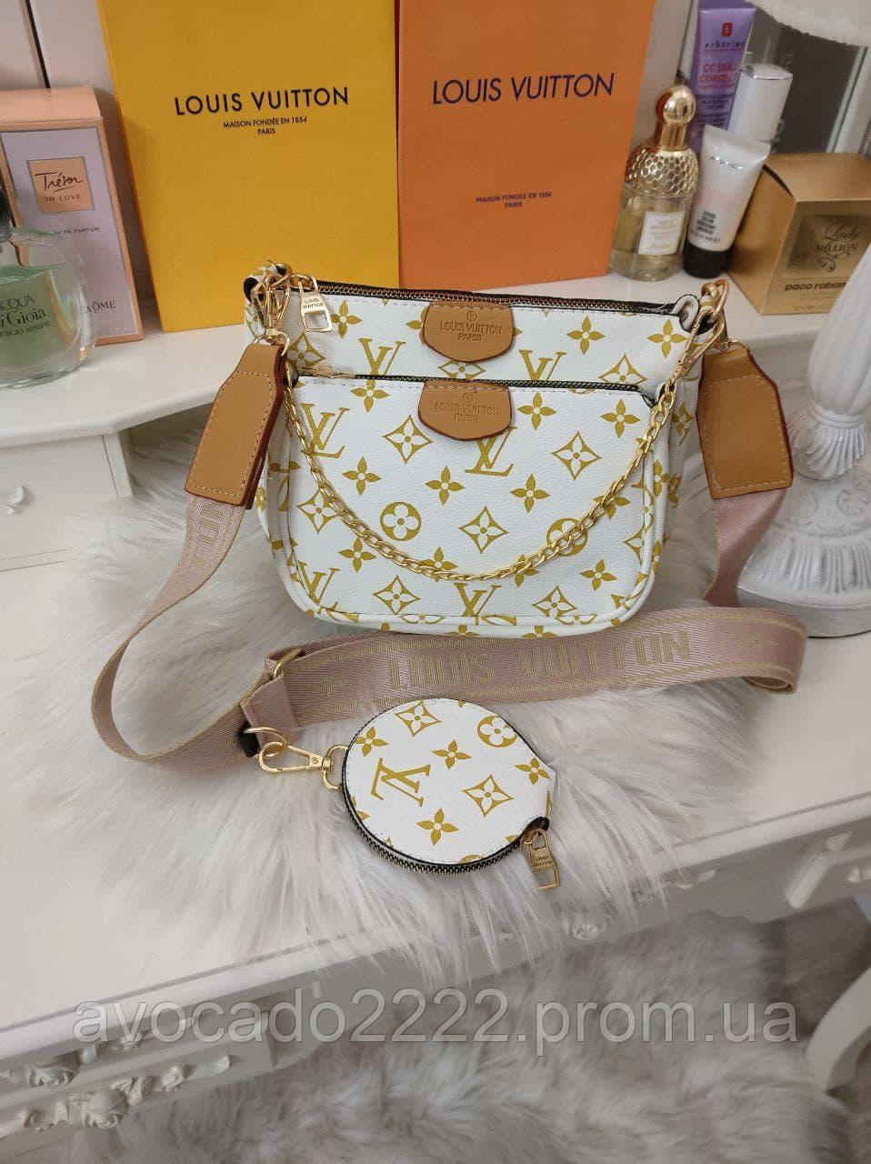 

Сумочка женская Louis Vuitton Multi Pochette 3 в 1 Клатч Сумка маленькая Луи Витон Мульти Пошет Кросс-боди, Черный