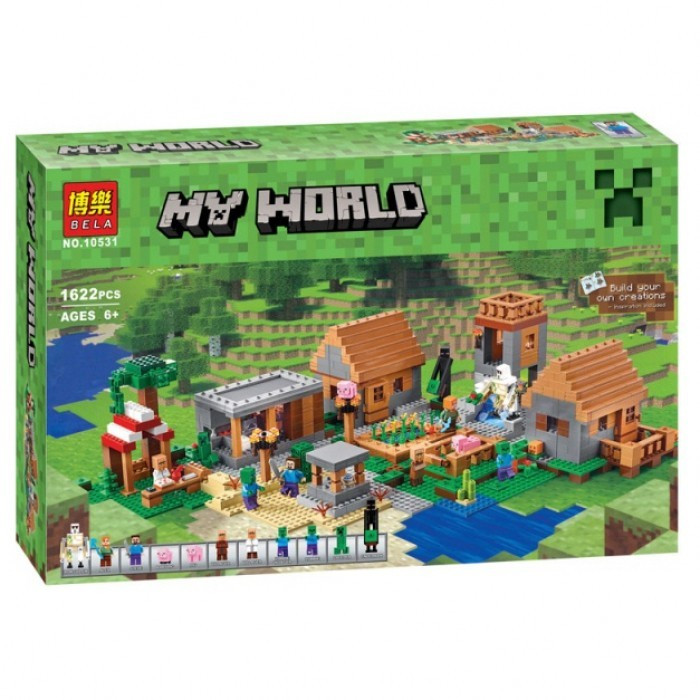 

Конструктор детский Bela Майнкрафт Minecraft 10531 "Большая Деревня" 1622 детали, Разные цвета