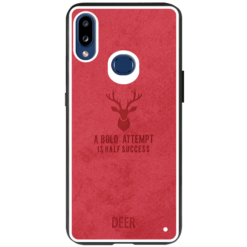 

TPU+Textile чехол Deer для Samsung Galaxy A10s, Красный