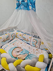 Набор постельного белья в детскую кроватку/ манеж "Коса" - Бортики / Защита в кроватку, фото 3
