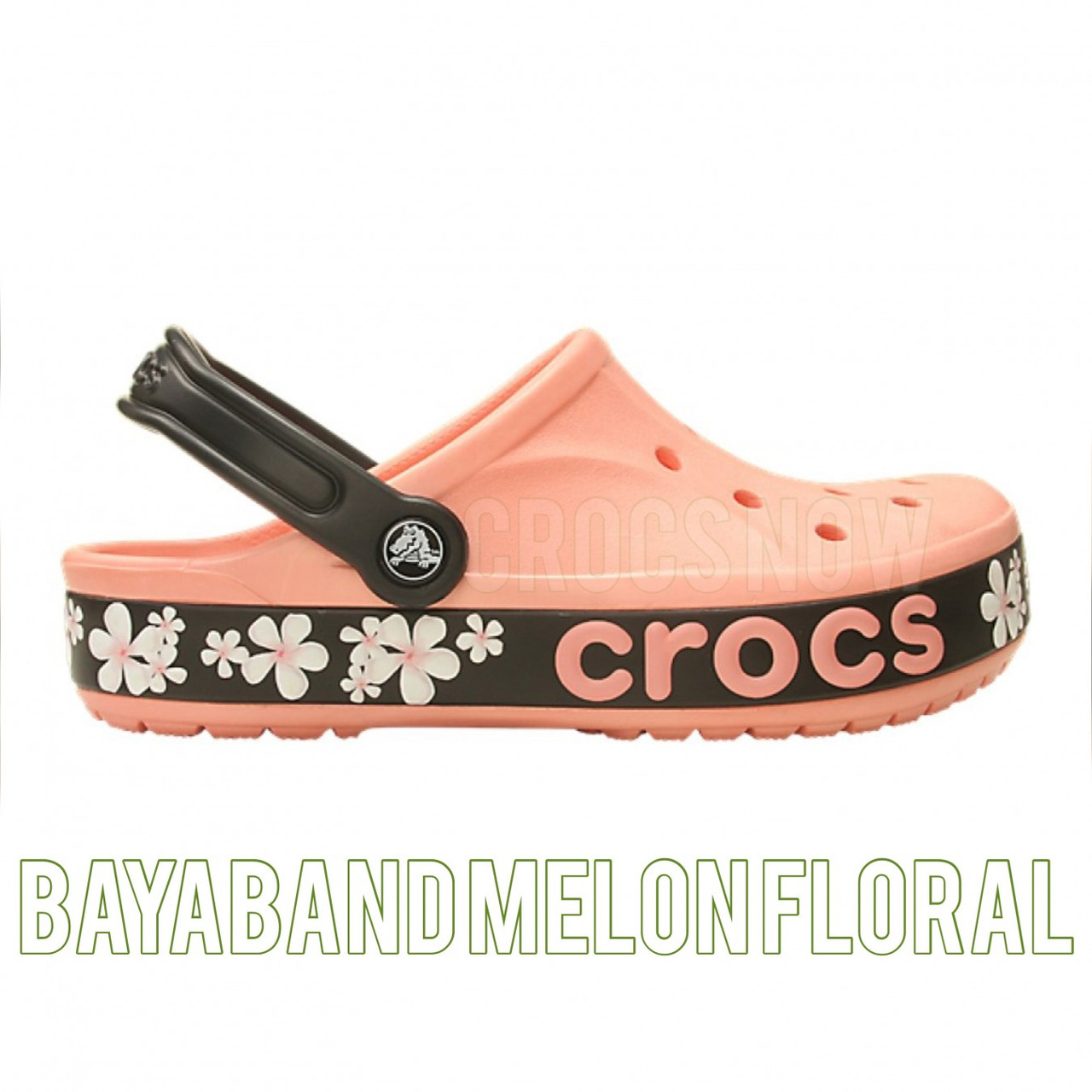 

Кроксы женские персиковые летние легкие шлепки удобные Crocs Bayaband Melon Floral