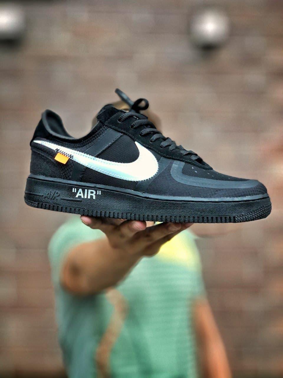 

Мужские кроссовки Nike Air Force 1 Off-White Black / Найк Аир Форс 1 Оф-Вайт Черные 43, Черный