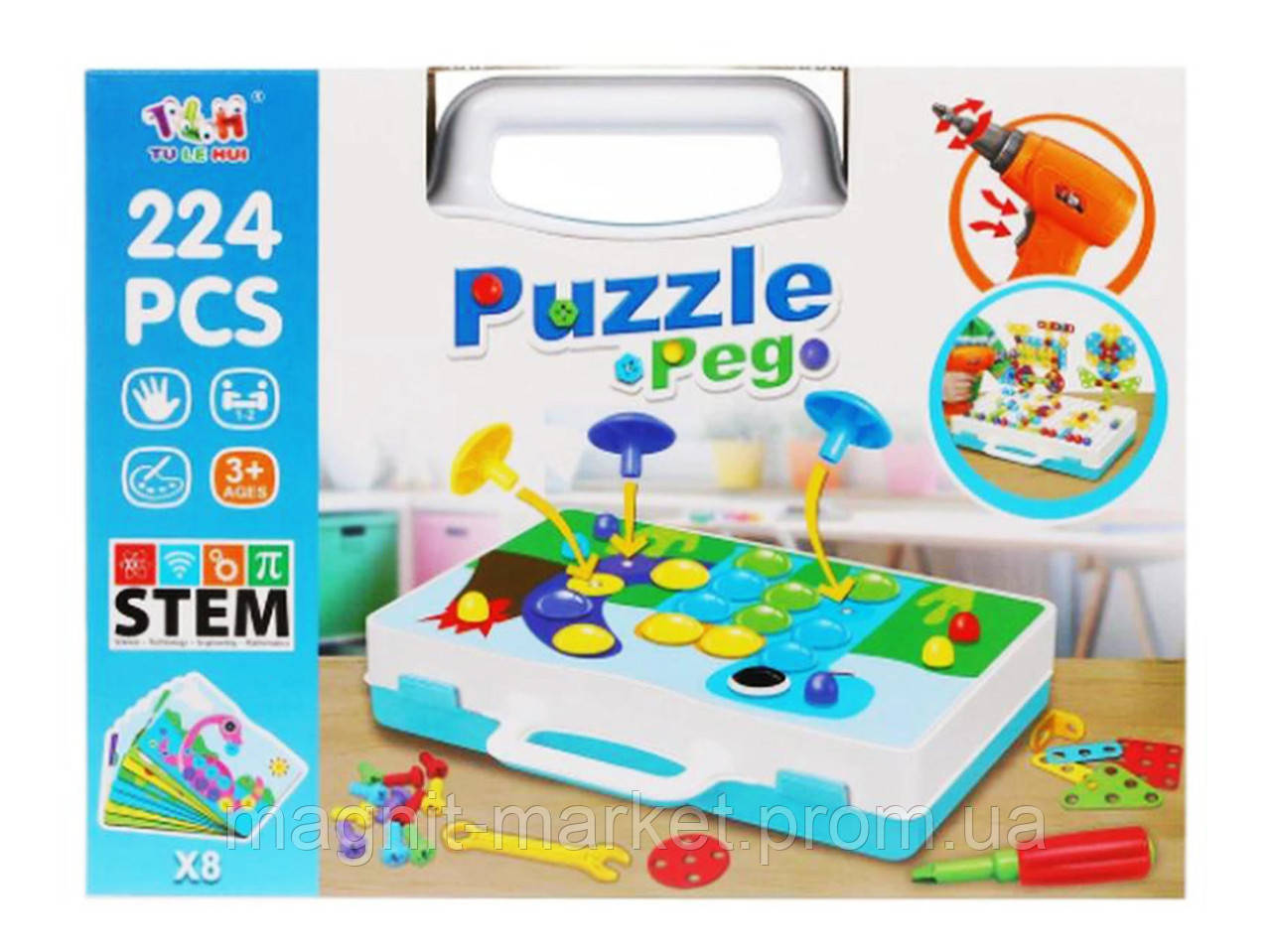 

Развивающий конструктор на 224 детали Tu Le Hui “Puzzle Peg”