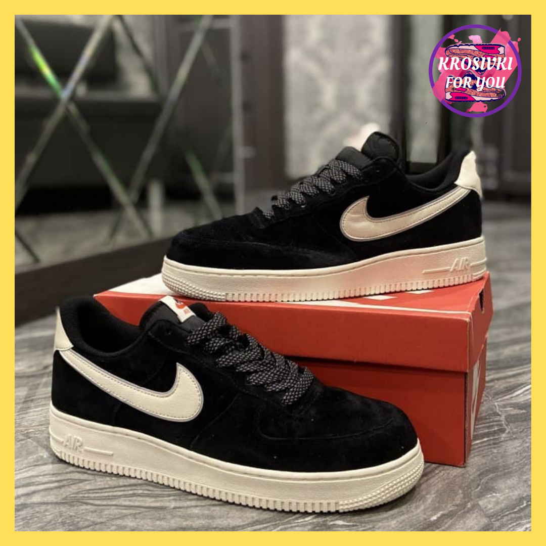 

Мужские кроссовки Nike Air Force Luxury Suede Black (Чёрный) 45