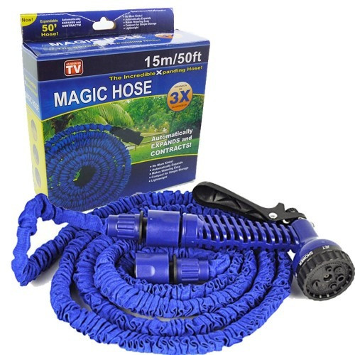 

Шланг для полива 15 м с распылителем Magic Hose / Растягивающийся садовый шланг