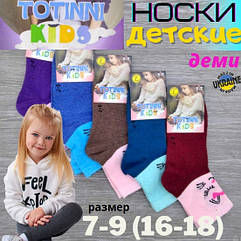 Носки детские демисезонные, девочка, "Totinni Kids", р.7-9 (16-18), котик, ассорти, 30030672