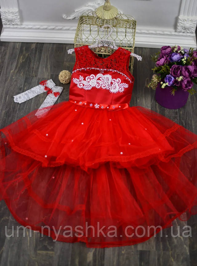 удлиненное нарядное платье для девочки