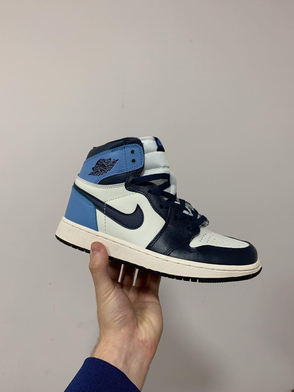 

Мужские кроссовки Nike Air Jordan 1 Retro High Blue White / Найк Аир Джордан 1 Ретро Высокие Голубые Белые 44, Голубой