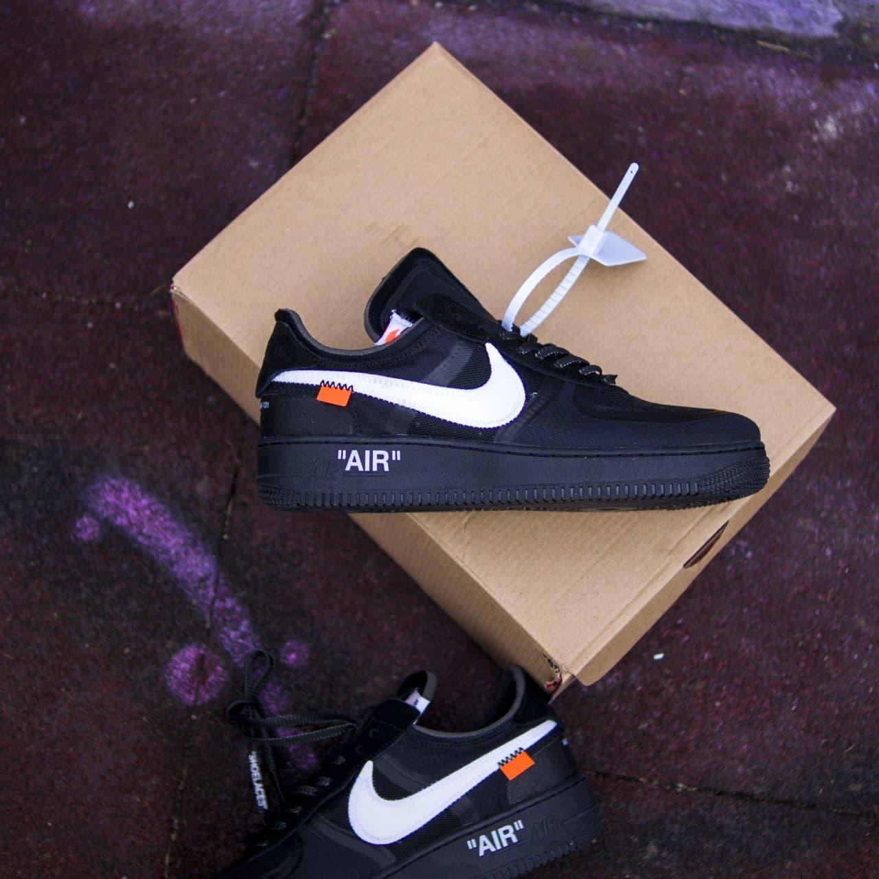 

Женские кроссовки Nike Air Force 1 Off-White Black / Найк Аир Форс 1 Оф-Вайт Черные 38, Черный