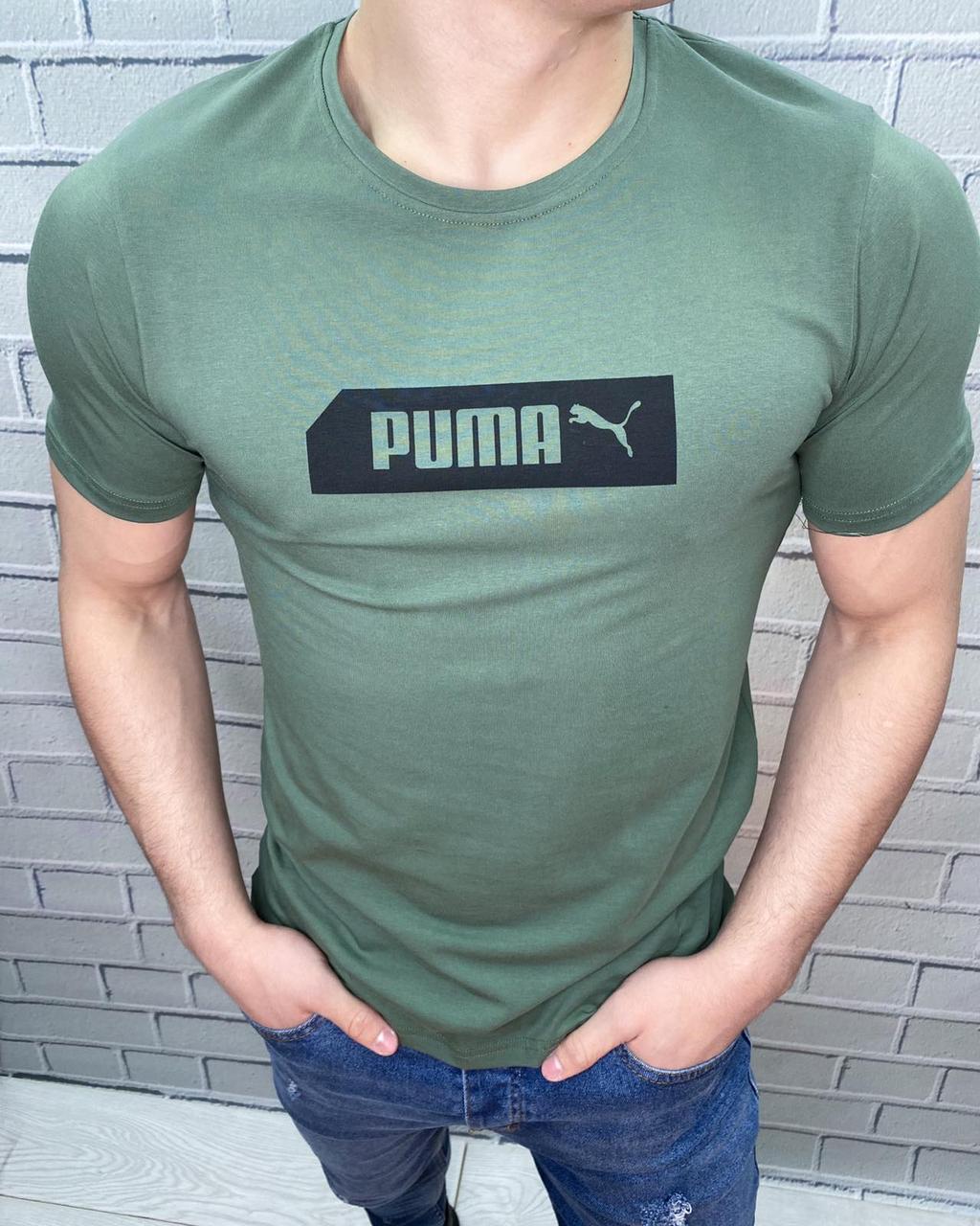 

Футболка Puma Хаки спортивная пума турция с принтом на груди