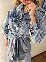 Жіноча джинсова сорочка блакитна 36