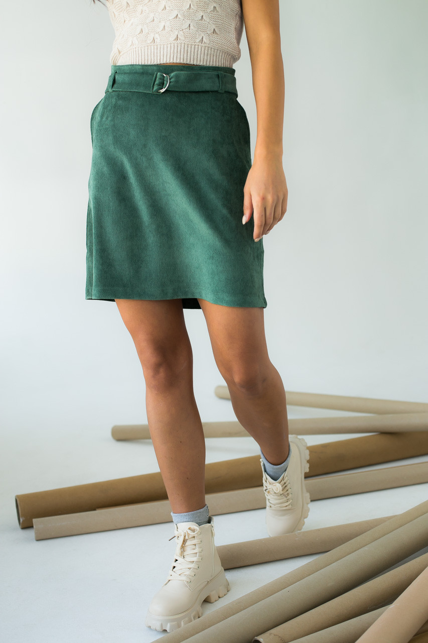 

LUREX Юбка карандаш из мягкого вельвета - зеленый цвет, L