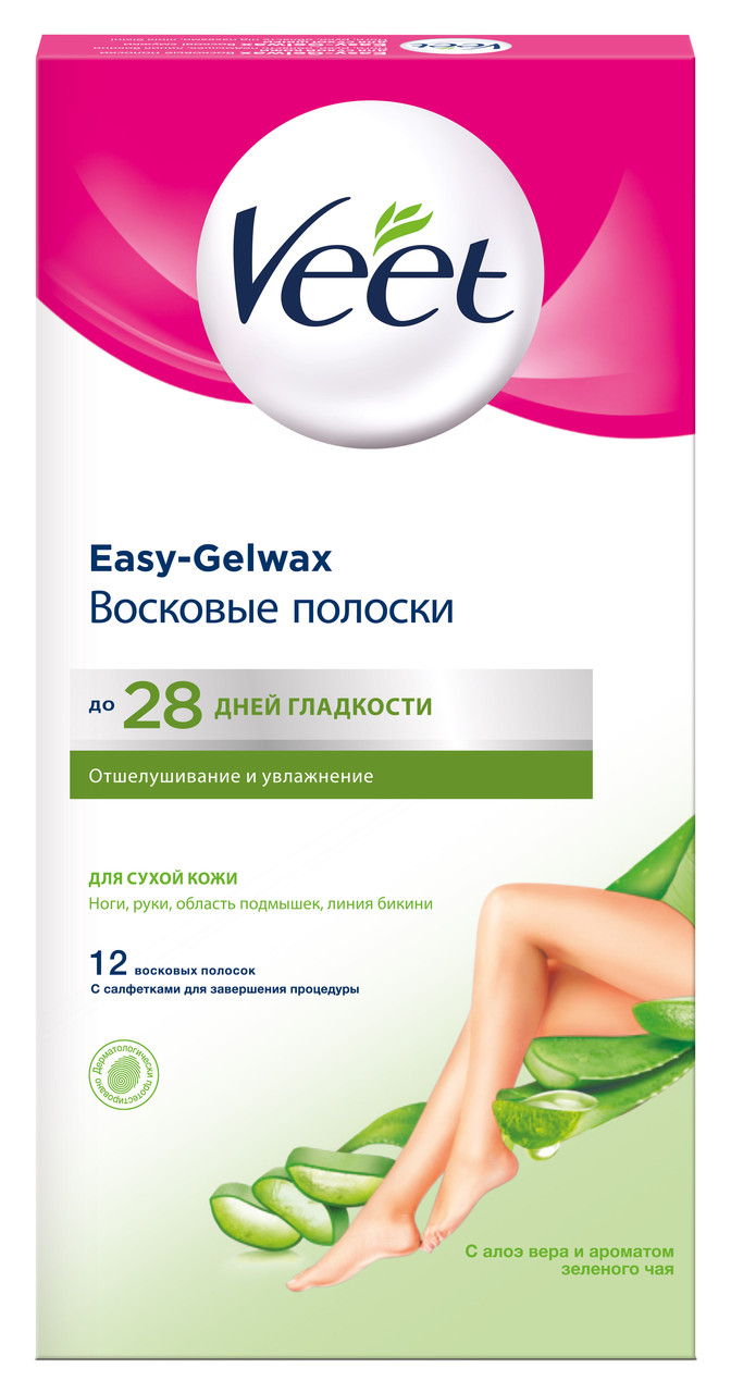 

Восковые полоски Veet для сухой кожи с технологией Easy-Gelwax, 12 шт.