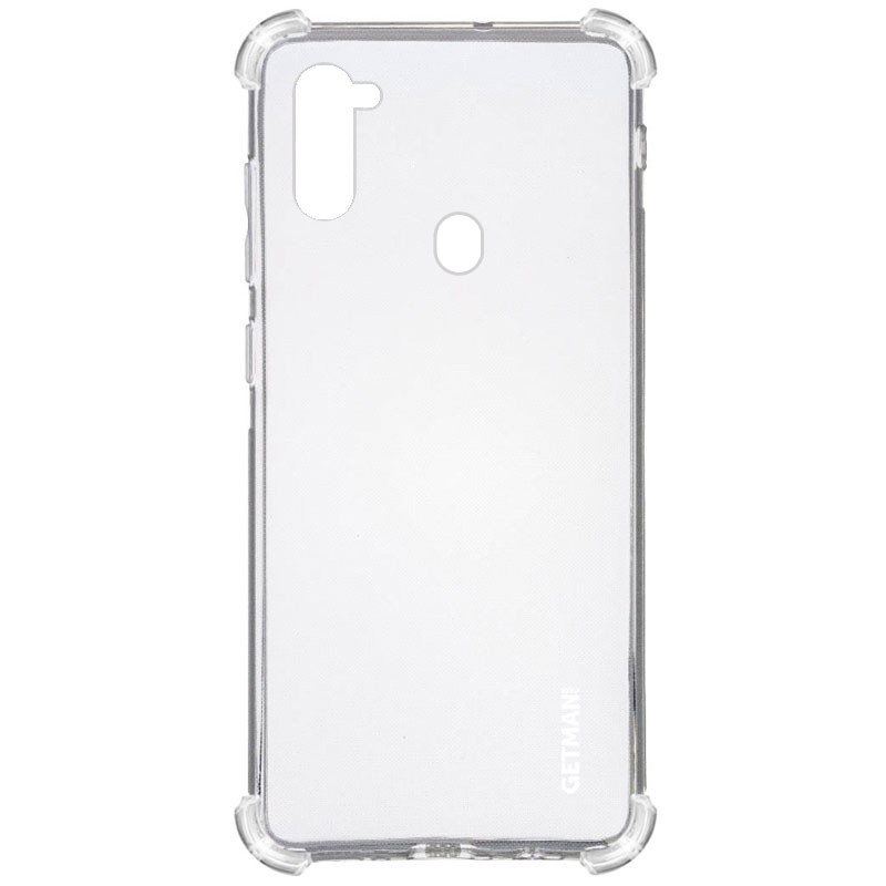 

TPU чехол GETMAN Ease logo усиленные углы для Samsung Galaxy A11, Прозрачный / transparent