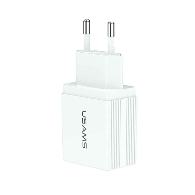 

СЗУ USAMS US-CC090 T24 2.1A Dual USB Travel Charger （EU）, Белый