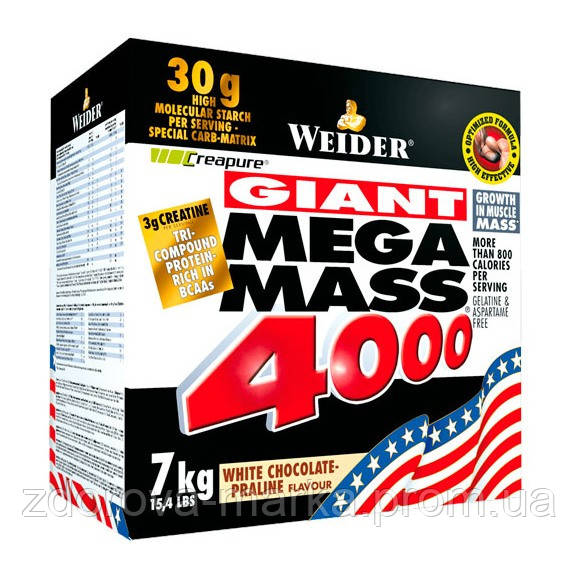 

Гейнер Weider Mega Mass 4000, 7 кг Клубника