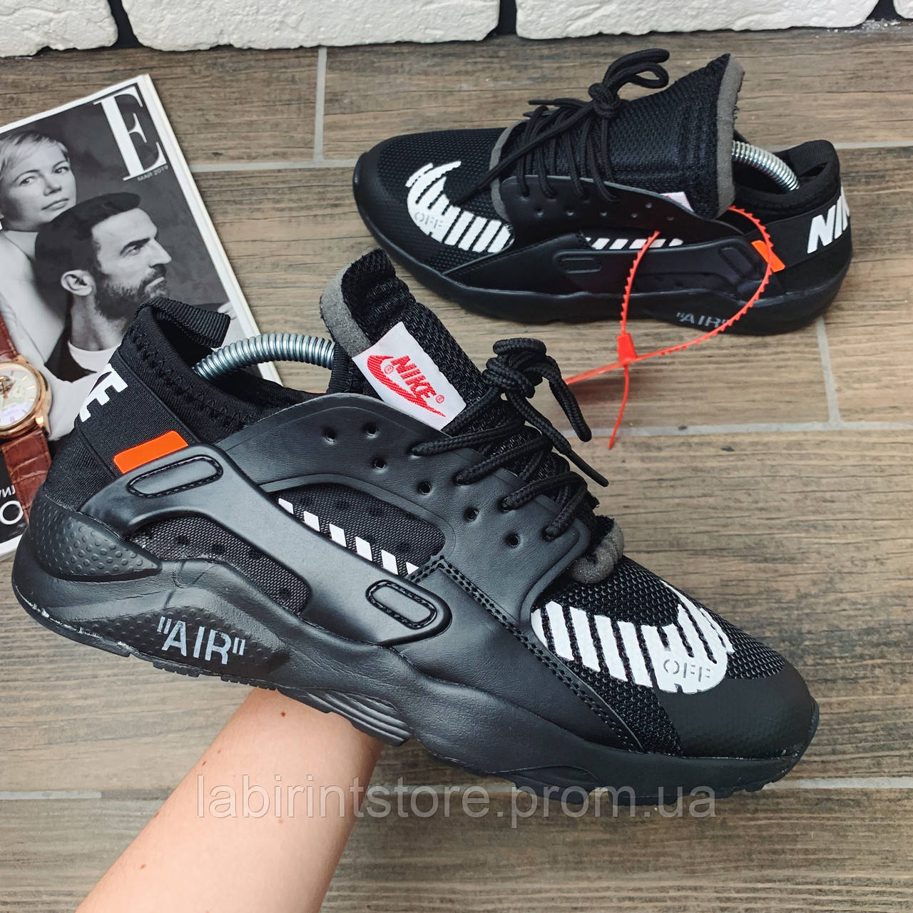 

Кроссовки Nike Huarache x OFF-White 00029 ⏩ [41 последний размер], Чёрный