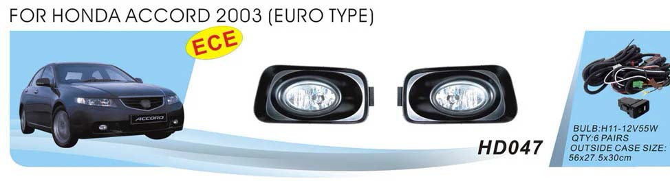 

Фары противотуманные Honda Accord/2003-2006/HD-047W/Euro Type/эл.проводка