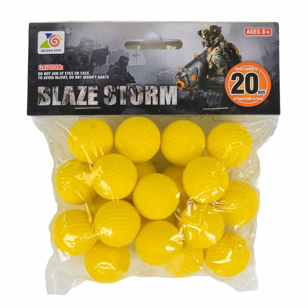 

Шарики мягкие для оружия Blaze storm патроны Nerf боеприпасы 20 шт, Желтый