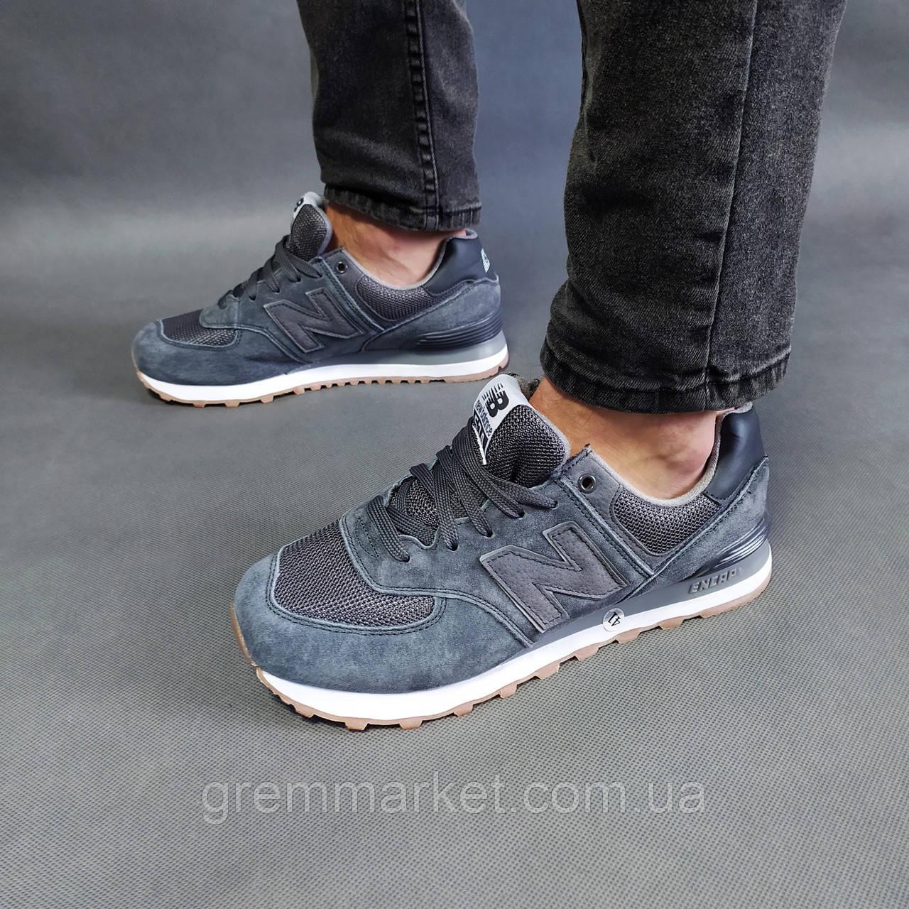 

Мужские кроссовки New Balance 574 серые 45, Серый