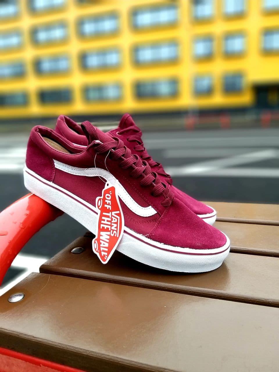 

Мужские кеды Vans бордовые 43-27,5см, Бордовый