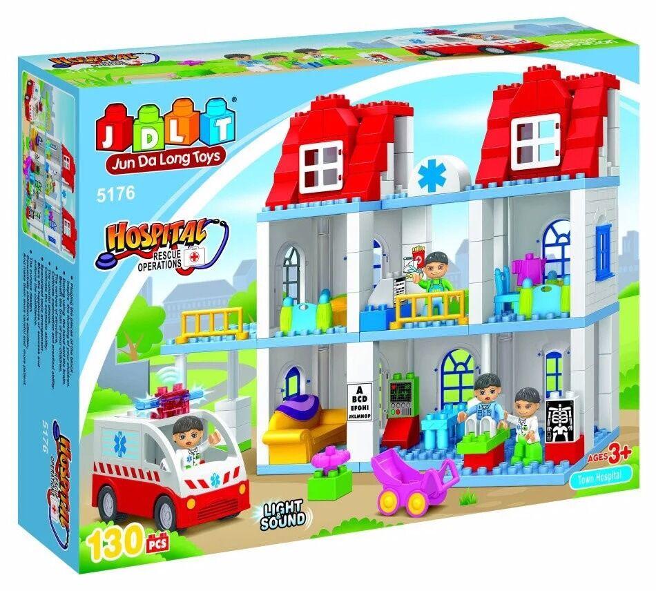 

Конструктор JDLT 5176 (аналог Lego Duplo) "Пункт скорой помощи" 130 деталей