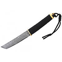 Нож танто фиксированный с клинком из дамасской стали