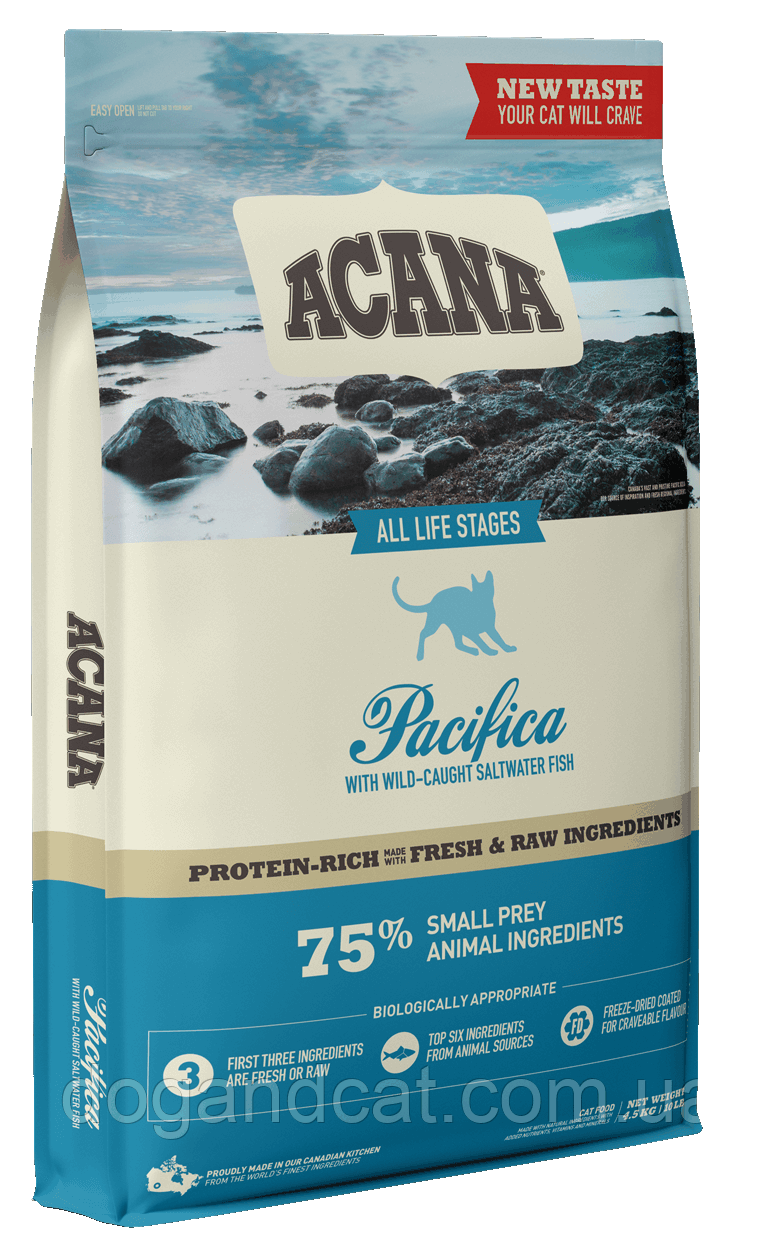 

Сухой корм Acana (Акана) PACIFICA CAT для кошек всех пород и возрастов (тихоокеанская рыба) 4,5 кг