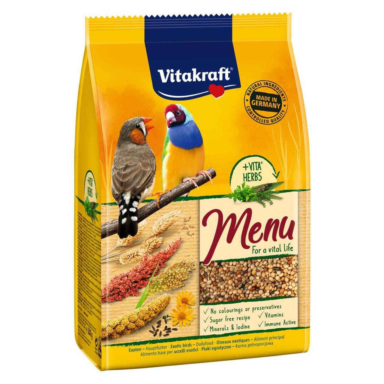 

Сбалансированный корм для экзотических птиц амадин Vitakraft «Premium Menu» 500 г