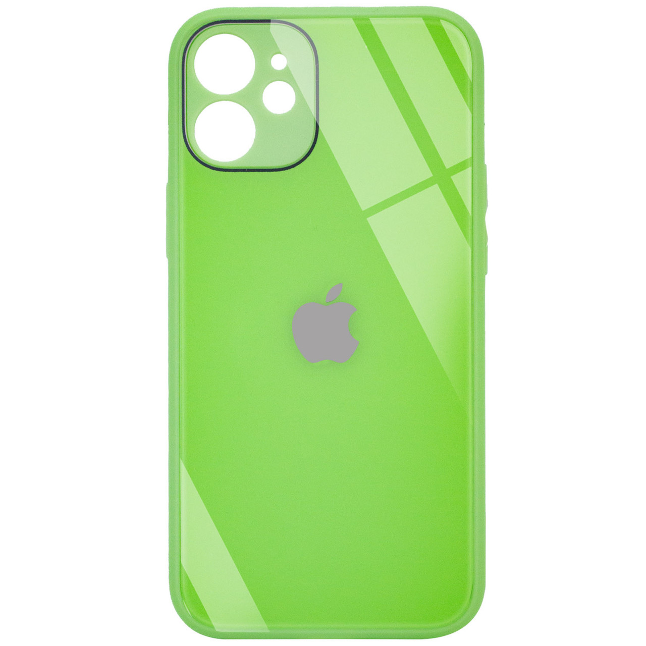 

TPU+Glass чехол GLOSSY Logo Full camera (opp) для Apple iPhone 12 mini (5.4"), Салатовый