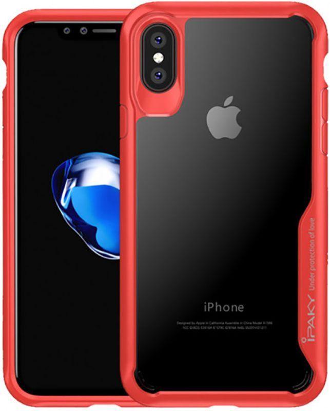 

Чехол-накладка Ipaky Cucoloris Series/TPU Frame Anti-Scratch PC Case iPhone XS Red #I/S, Красный