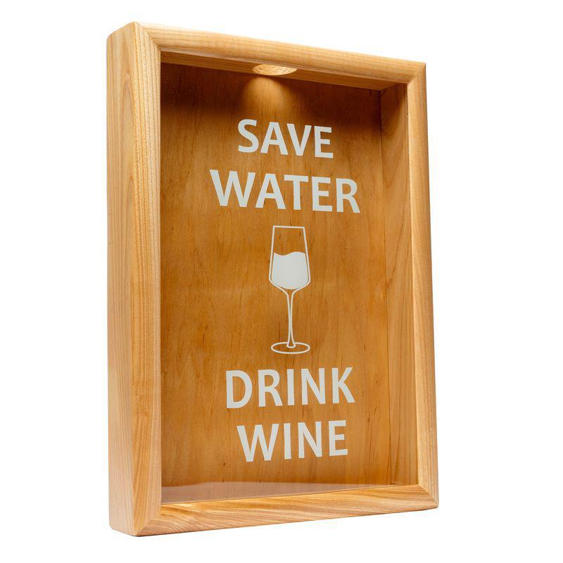 

Копилка для винных пробок Save Water drink wine BST PRK-42 38х28 см Ясень