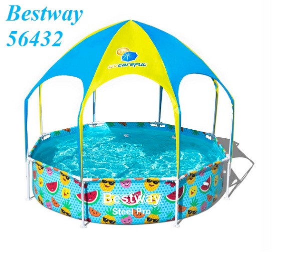 

Bestway 56432 Каркасный бассейн с навесом 244х51 см